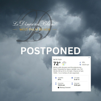 Event postponed due to severe thunderstorms 
